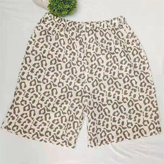 Zomer Paar Slaap Shorts Katoen Gaas Pyjama Broek Luipaard Print Slaap Bodems Nachtkleding Vrouwen En Mannen Lounge Wear Dunne mannetje geel / Xl
