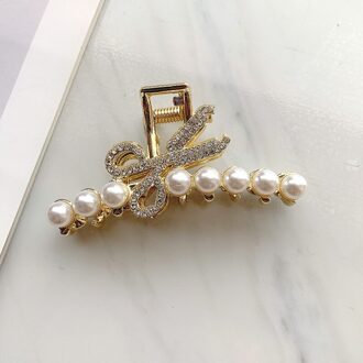 Zomer Parel Haarspeld Diamanten Bezaaid Parel Clip Vangst Strik Kat Oor Shark Clip Elegante Temperament Haar Clip Catch 187-2
