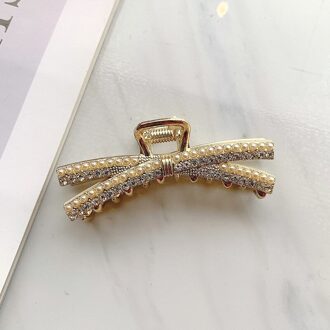 Zomer Parel Haarspeld Diamanten Bezaaid Parel Clip Vangst Strik Kat Oor Shark Clip Elegante Temperament Haar Clip Catch 187-3