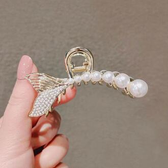 Zomer Parel Haarspeld Diamanten Bezaaid Parel Clip Vangst Strik Kat Oor Shark Clip Elegante Temperament Haar Clip Catch 187-8