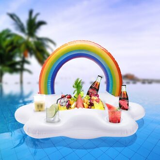 Zomer Party Rainbow Cloud Cup Coke Bier Drinken Opblaasbare Water Ice Bar Zwembad Float Bier Drinken Koeler Tafel Bar lade
