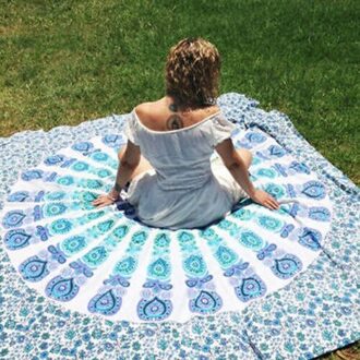 Zomer Picknick Boho Bloem Print Ronde Opvouwbare Muur Opknoping Strand Gooit Mandala Mat Handdoek Camping Tapijt Thuis Lakens