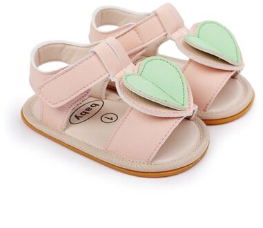 Zomer Pu Baby Antislip Sandalen Kind Meisjes Mode Liefde Decoratie Sandalen Baby Schoenen 0-18M baby Schoenen P / 7-12 Months