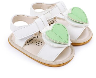 Zomer Pu Baby Antislip Sandalen Kind Meisjes Mode Liefde Decoratie Sandalen Baby Schoenen 0-18M baby Schoenen W / 7-12 Months