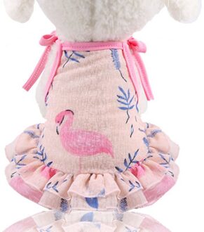 Zomer Puppy Kleding Ruches Korte Rok Zonnebrandcrème Vest Voor Kleine Honden Kleding Ventilatie Band Hond Jurk Dierbenodigdheden Roze crane / L