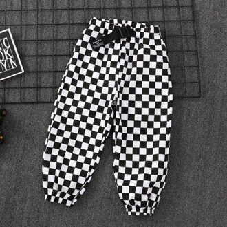 Zomer Shorts Voor Jongens Katoen Tiener Black & White Plaid Shorts Kinderen Dunne Broek 2-14Years Kleding Peuter Dragen lang pants / 6