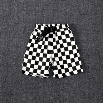Zomer Shorts Voor Jongens Katoen Tiener Black & White Plaid Shorts Kinderen Dunne Broek 2-14Years Kleding Peuter Dragen Plaid / 10
