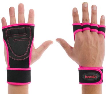 Zomer sport hand palm Indoor antislip horizontale bar protector mannen en vrouwen apparatuur gewichtheffen pols fitness handschoenen Rood / M