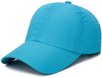 Zomer Sport Outdoor Ademend Sneldrogend Mesh Mannen Vrouwen Baseball Cap Reizen Vissen Fietsen Wandelen Zonnehoed A158 meer blauw