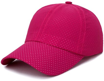 Zomer Sport Outdoor Ademend Sneldrogend Mesh Mannen Vrouwen Baseball Cap Reizen Vissen Fietsen Wandelen Zonnehoed A158 roos rood