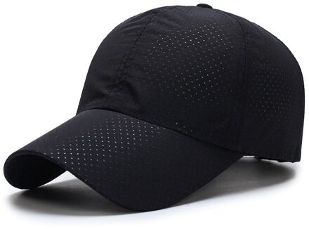 Zomer Sport Outdoor Ademend Sneldrogend Mesh Mannen Vrouwen Baseball Cap Reizen Vissen Fietsen Wandelen Zonnehoed A158 zwart