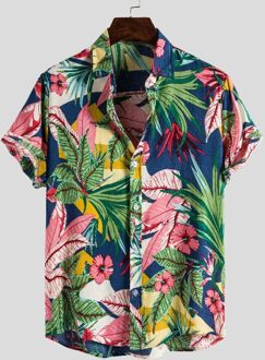 Zomer Strand Gedrukt Casual Korte Mouw Hawaiian Shirt Mannen Kleding Ademend Hawaii Shirts Blouses Chemise Homme Xl