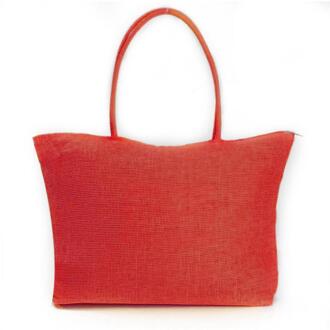 Zomer Strand Rotan Zak Hand Geweven Strozak Strand Schoudertassen Vrouwelijke Tote Rieten Tas Strand Accessoires rood