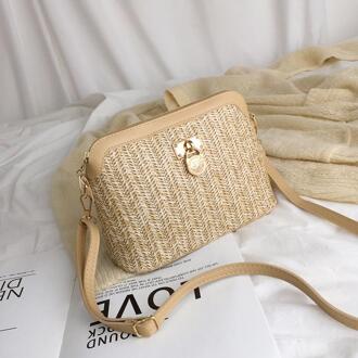 Zomer Stro Tassen Voor Vrouwen Geweven Kwastje Strand Schoudertas Vrouwelijke Raffia Rotan Crossbody Tas Toevallige Reizen Tassen Style1 licht bruin