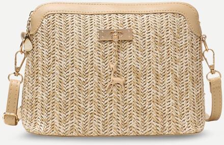 Zomer Stro Tassen Voor Vrouwen Geweven Kwastje Strand Schoudertas Vrouwelijke Raffia Rotan Crossbody Tas Toevallige Reizen Tassen Style2 licht bruin
