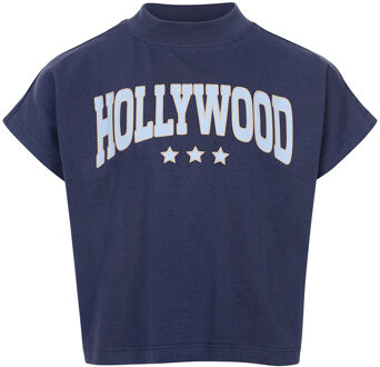 Zomer t-shirt meisjes - blauw - Maat 128