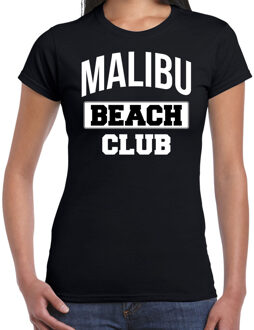 zomer t-shirt voor dames - Malibu Beach Club - tropisch thema feest - zwart L