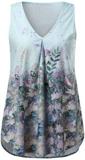 Zomer Tank Tops Womens Bloem Gedrukt Vest Casual Mouwloze V-hals Tuniek Tops Vrouwelijke Hemdje Ropa Mujer Майка