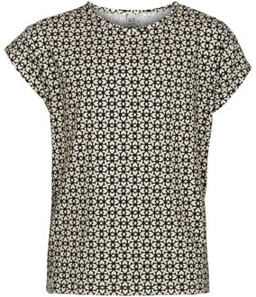 Zomer top meisjes - grafic zwart/wit - Didi - Maat 122/128