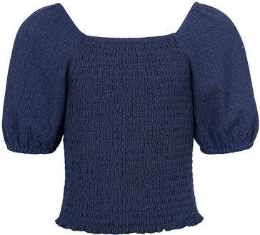 Zomer top meisjes off shoulder - blauw - Maat 128