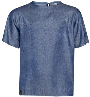 Zomer top meisjes - shiny blauw - Mariska - Maat 146/152