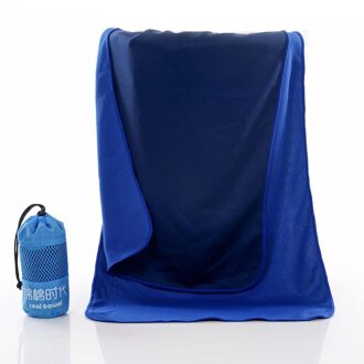 Zomer twee-kleur koud water absorptie en sneldrogend bamboe houtskool sport handdoek running fitness cool cooling netto zak ijs donker blauw