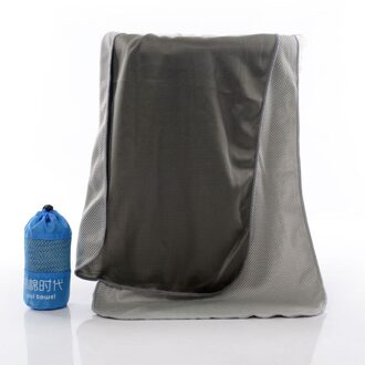 Zomer twee-kleur koud water absorptie en sneldrogend bamboe houtskool sport handdoek running fitness cool cooling netto zak ijs grijs