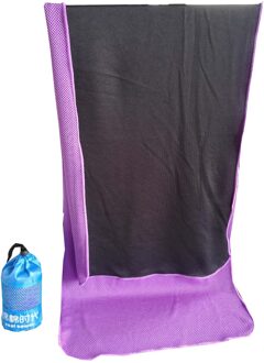 Zomer twee-kleur koud water absorptie en sneldrogend bamboe houtskool sport handdoek running fitness cool cooling netto zak ijs paars