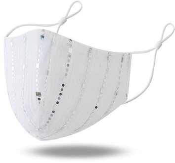 Zomer Uv Bescherming Dubbele Laag Imiteren Zijde Masker Multifunctionele Outdoor Bling Bling Dunne Masker Mode Masker Keuken Tool wit