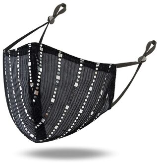 Zomer Uv Bescherming Dubbele Laag Imiteren Zijde Masker Multifunctionele Outdoor Bling Bling Dunne Masker Mode Masker Keuken Tool zwart