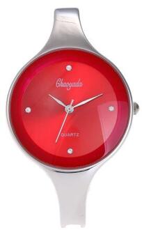 Zomer Verkoper Kantoor Dames Diamant Jurk Quartz Horloges Vrouwen Ronde Armband Elektronische Horloges Klok Rood
