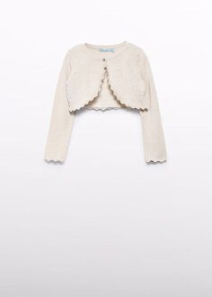 Zomer vest gebreid meisjes - natural wit - Maat 140