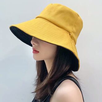 Zomer Vrouwen Breed Grote Rand Zonnehoed Mode Katoen Blende Vizieren Cap Voor Vrouwen Lady Kleurrijke Casual Strand Cap zon Hoeden geel