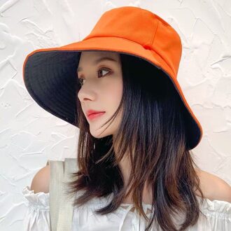 Zomer Vrouwen Breed Grote Rand Zonnehoed Mode Katoen Blende Vizieren Cap Voor Vrouwen Lady Kleurrijke Casual Strand Cap zon Hoeden Oranje