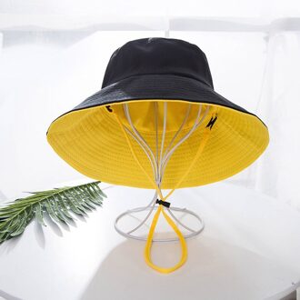 Zomer Vrouwen Emmer Hoed Double Side Draag Brede Rand Zonnehoed Outdoor Reizen Vrouwelijke Panama Visser Cap geel