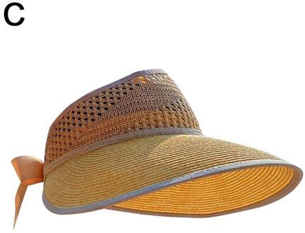 Zomer Vrouwen Zonnehoed Opvouwbare Emmer Cap Beige Strik Top Hoed Platte Kant Panama Zachte Lint Caps Stro strand Bloemen T2N2 khaki