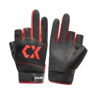Zomer Waterdichte Handschoenen Drie Snijden Half Vinger Beschermende Cover Voor Outdoor Vissen Drie Vinger Gesneden Outdoor Antislip Handschoenen rood