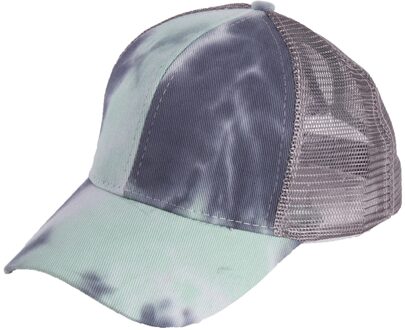 Zomer Womens Mesh Cc Paardenstaart Baseball Caps Mode Tie Dye Snapback Caps Voor Vrouwelijke Sport Hoed Zonnehoed anti-Uv Grijs