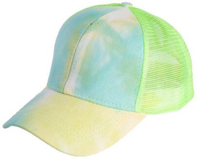 Zomer Womens Mesh Cc Paardenstaart Baseball Caps Mode Tie Dye Snapback Caps Voor Vrouwelijke Sport Hoed Zonnehoed anti-Uv groen