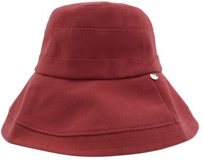 Zomer Zonnebrandcrème Grote Hoed Vrouwelijke Strand Visser Panama Eenvoudige Vlakte Hoed Hip Hop Prachtige Zon Outdoor Vissen Hoed Lichtgewicht Rust rood