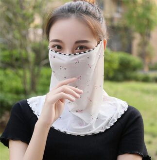 Zomer Zonnebrandcrème Masker Vrouwelijke Grote Bib Ijs Zijde Masker Tulle Shading Stofdicht Riding Opknoping Oren groen