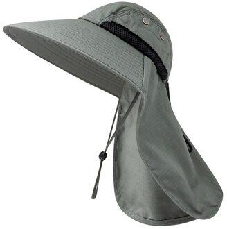 Zomer Zonnehoed Mannen Vrouwen Katoen Boonie Hoed Met Nek Flap Outdoor Uv Bescherming Grote Brede Rand Wandelen Vissen Safari emmer Hoed leger groen