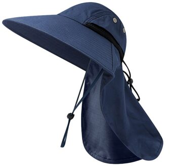 Zomer Zonnehoed Mannen Vrouwen Katoen Boonie Hoed Met Nek Flap Outdoor Uv Bescherming Grote Brede Rand Wandelen Vissen Safari emmer Hoed marine