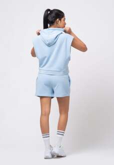 zomers trainingspak voor Dames met korte broek en mouwloze top Blauw