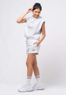 zomers trainingspak voor Dames met korte broek en mouwloze top Grijs