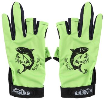 Zon Bescherming 3 Vingerloze Vissen Handschoenen Ademend Sneldrogend Anti-Slip Vissen Handschoenen Voor Unisex Vinger Handschoen Type1-groen