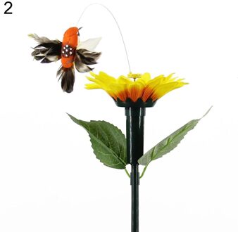 Zon Bloem Zonne-energie Vliegende Vlinder Vogel Zonnebloem Yard Tuin Stake Ornament Decoroutdoor Decor Bloempotten Decoratie 2 willekeurig kleur