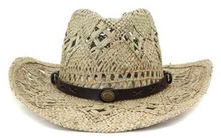 Zon Hoeden Natual Raffia Straw Hollow Zomer Strand Vrouwen Hoeden Western Cowboy Panama Effen Grote Rand Casual Vintage Luxe Vrouwen hoed
