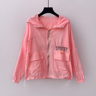 Zon Kleding Vrouwen Korte Zomer Lange Mouwen Zon Overhemd Kleding Koreaanse Losse Dunne Jas Ins tij Roze