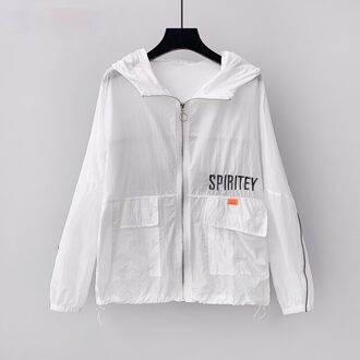 Zon Kleding Vrouwen Korte Zomer Lange Mouwen Zon Overhemd Kleding Koreaanse Losse Dunne Jas Ins tij wit